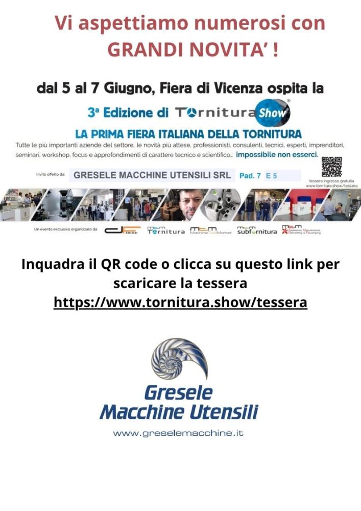 FIERA VICENZA TORNITURA SHOW 5-7 GIUGNO 2025