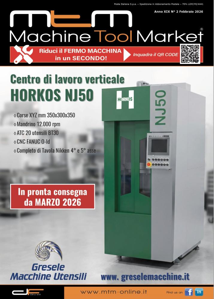 Copertina rivista n. 2/2026 della MTM Machine Tool Market - HORKOS CORP